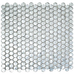 Silver Glass Penny Round Mosaic Tile