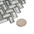Silver Herringbone Mosaic Tile | Tile Club