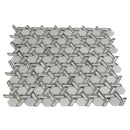 Silver White Weaved Hexagon Glass Mosaic Tile | Tile Club