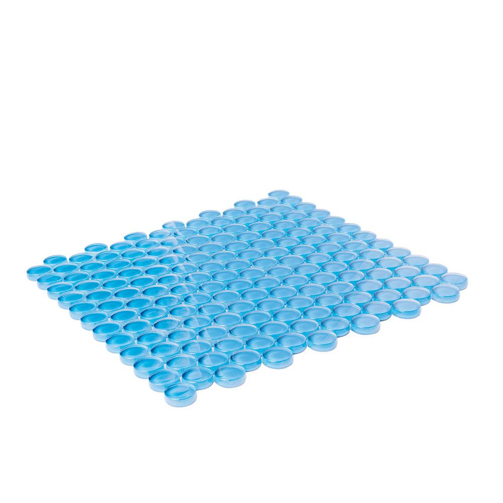 Sky Blue Penny Round Glass Tile | Tile Club