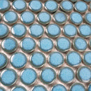 Turquoise Blue Buttons Porcelain Penny Round Tile | Tile Club