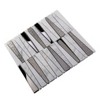 Villa Pyramids White Marble & Glass Mosaic Tile | Tile Club