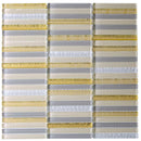 Waterfall Gold Linear Glass Mosaic Tile