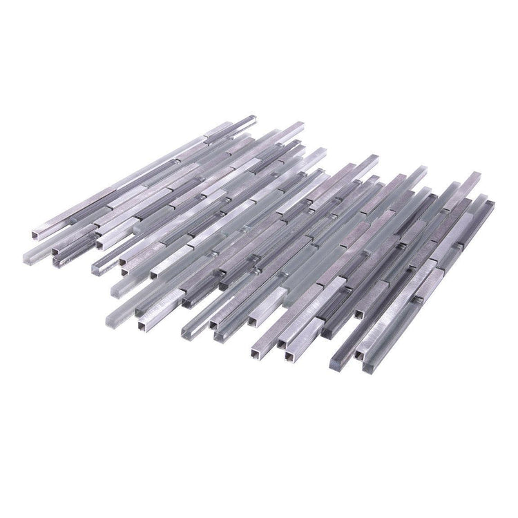 Waterfall Haze Linear Glass & Metal Mosaic Tile | Tile Club