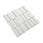 Waterfall Platinum White Glass Mosaic Tile | Tile Club
