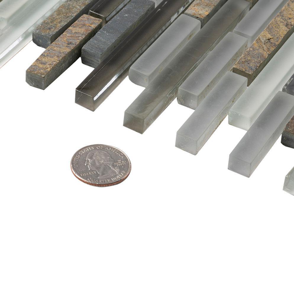 Waterfall Quartz Linear Glass And Quartz Mosaic Tile | Tile Club