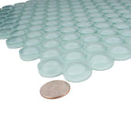 Pale Aqua Glass Penny Round Tile | Tile Club