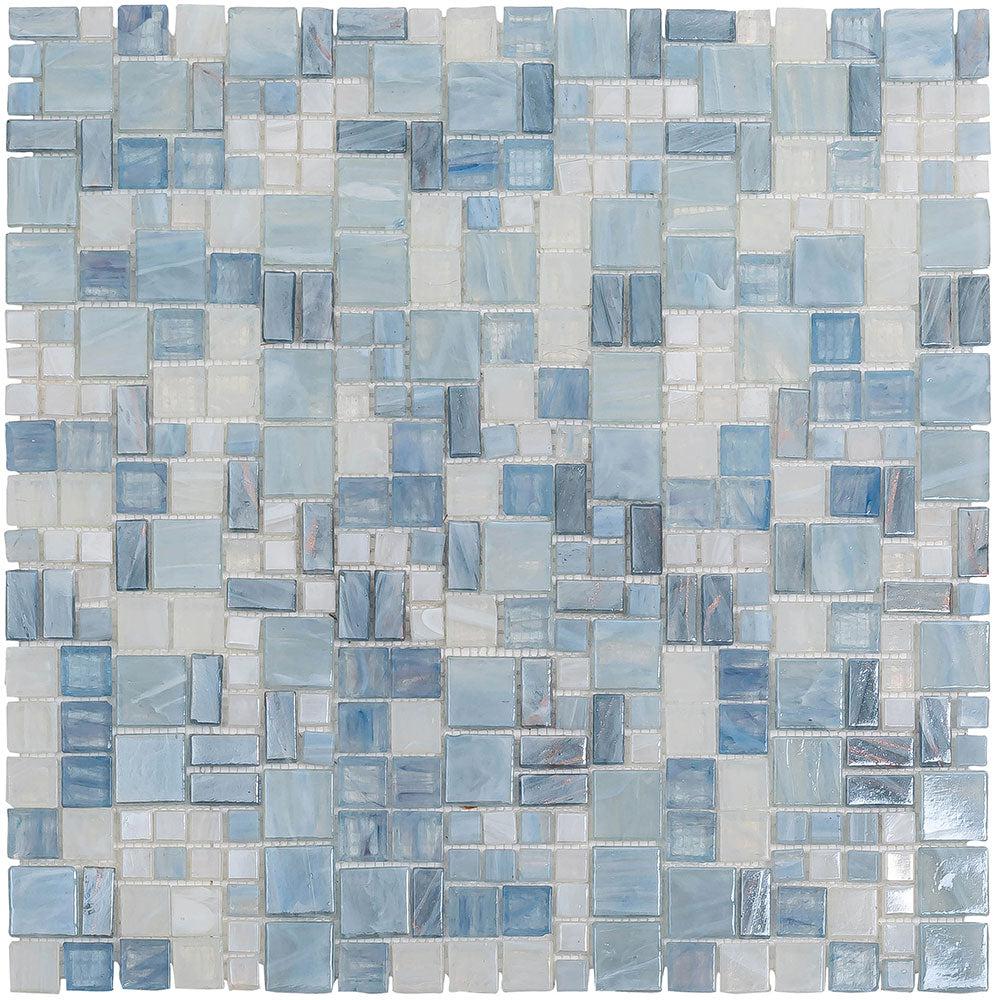 Blue Mini Versailles Glass Mosaic Tile