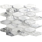 Frozen Dreams Elongated Hex Glass Mosaic Tile
