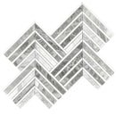 Geo Arrow Calacatta Bluette Marble Mosaic Tile