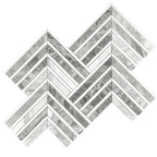 Geo Arrow Calacatta Bluette Marble Mosaic Tile