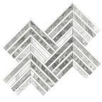 Geo Arrow Calacatta Bluette Marble Mosaic Tile