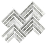 Geo Arrow Calacatta Bluette Marble Mosaic Tile