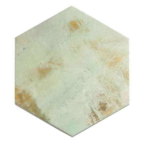 Gilded Age Green Hexagon Porcelain Tile