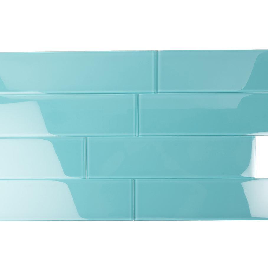 Glacier Aqua 4X16 Polished Glass Tile | Tile Club