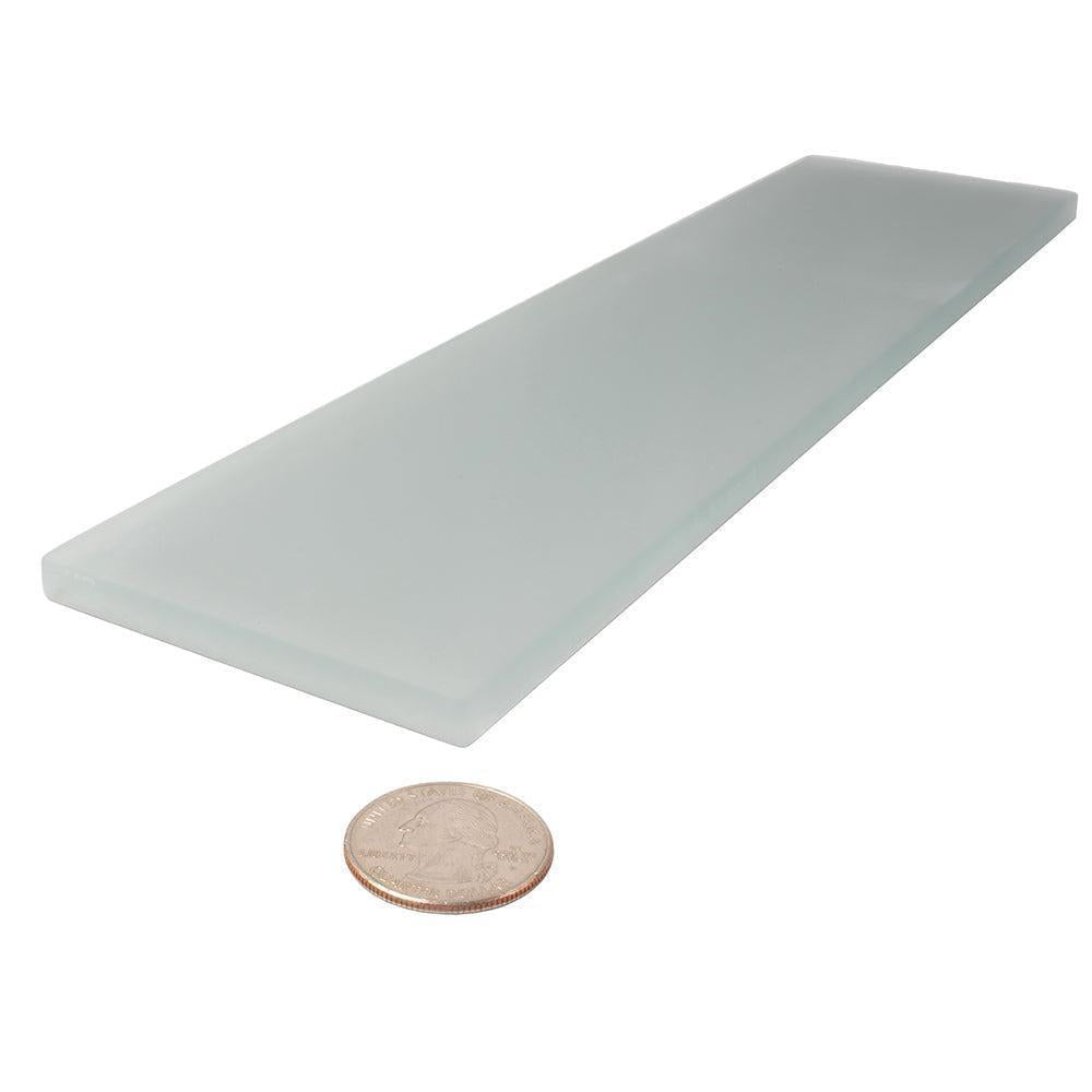Glacier Aura Gray 3X12 Frosted Glass Tile | Tile Club