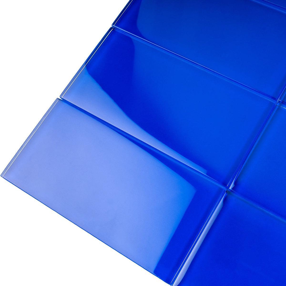 Glacier Cobalt Blue 3X6 Polished Glass Subway Tile | Tile Club