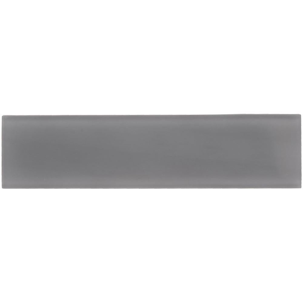 Glacier Dark Gray 3" x 12" Frosted Glass Tile
