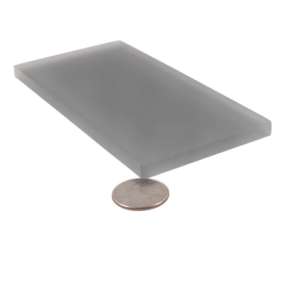 Glacier Dark Gray 3"x6" Frosted Glass Subway Tile | Tile Club