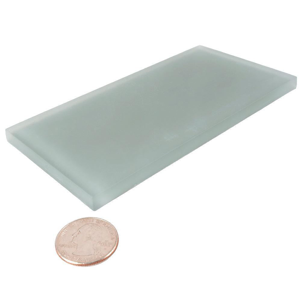 Glacier Gray 3X6 Frosted Glass Subway Tile | Tile Club