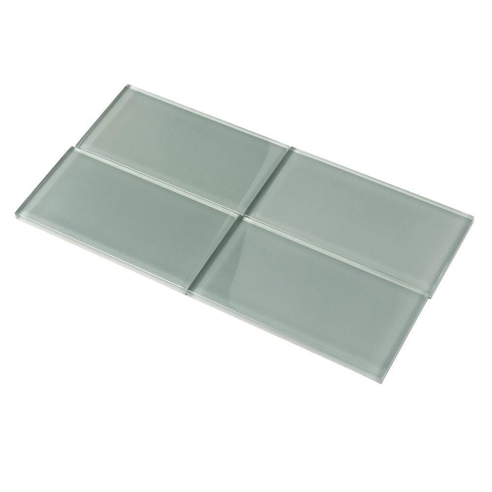 Glacier Gray 3X6 Polished Glass Subway Tile | Tile Club