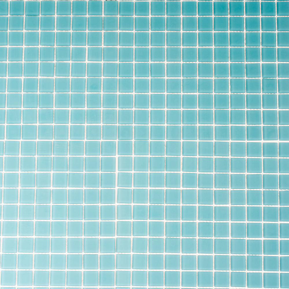 Glacier Laguna Blue 1X1 Frosted Glass Tile | Tile Club