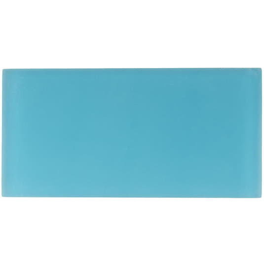 Glacier Laguna Blue 3X6 Frosted Glass Tile Position: 1