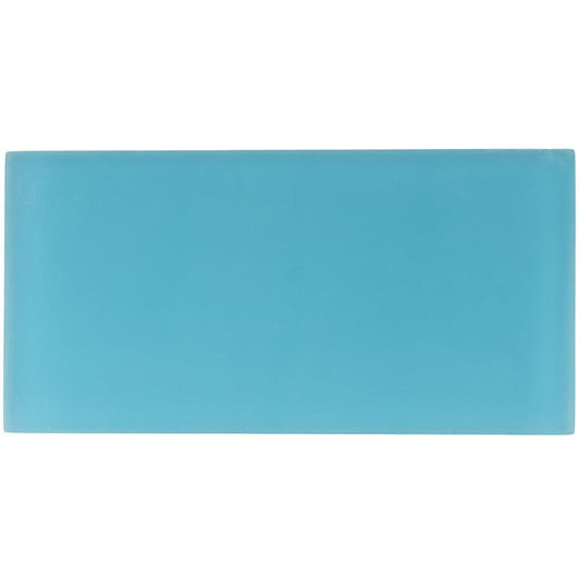 Glacier Laguna Blue 3X6 Frosted Glass Tile Position: 1
