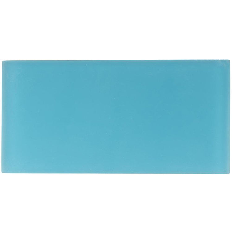 Glacier Laguna Blue 3X6 Frosted Glass Tile Sample