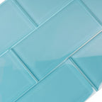 Glacier Laguna Blue 3X6 Polished Glass Subway Tile | Tile Club