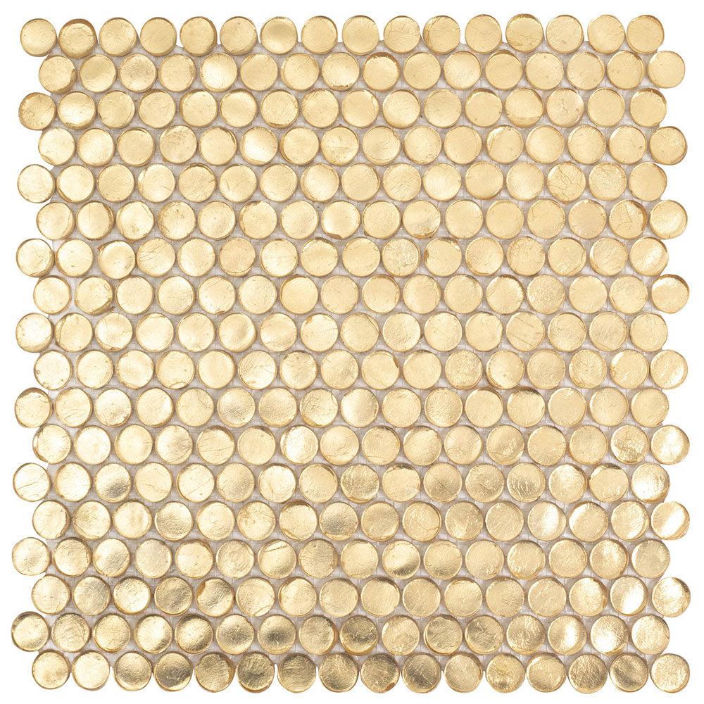 Gold Glass Penny Tile