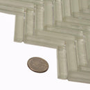 Herringbone White Glass Tile | Tile Club