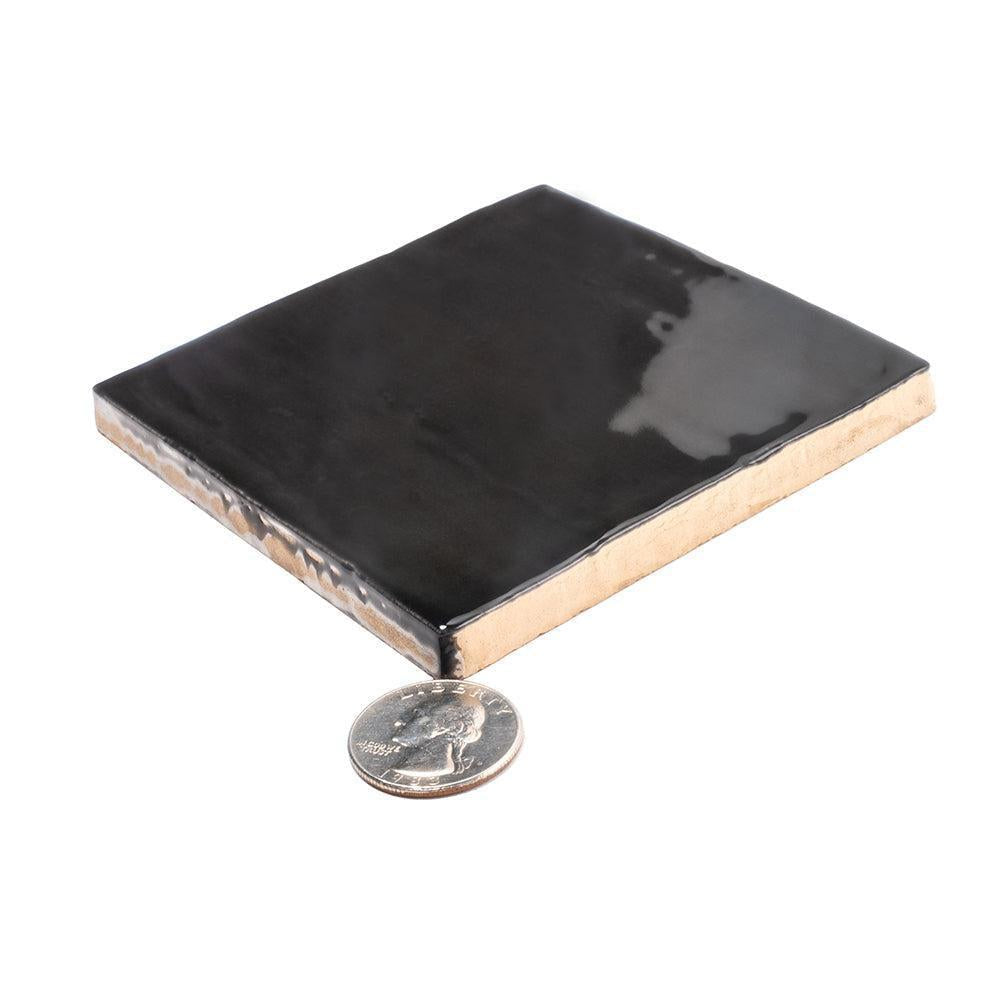 Lake Black Ceramic Square Tile 4x4 | Tile Club