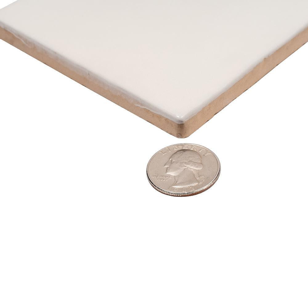 Lake White Ceramic Square Tile 4x4 | Tile Club