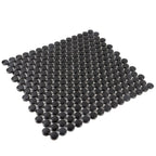 Matte Black Buttons Porcelain Penny Round Tile | Tile Club
