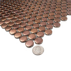 Metallic Bronze Buttons Porcelain Penny Round Tile | Tile Club