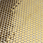 Metallic Gold Buttons Porcelain Penny Round Tile | Tile Club