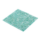 Mixed Blue Green Swirls Squares Glass Pool Tile | Tile Club