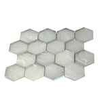 Sea Glass Hexagon Platinum White Mosaic Tile | Tile Club