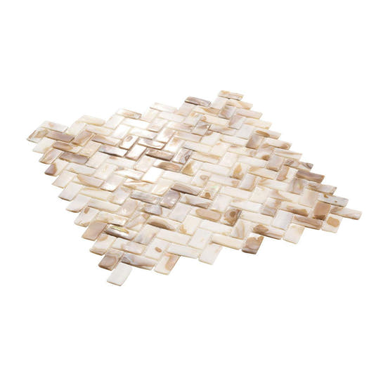 Seashell Dreams Herringbone Mosaic Tile | Tile Club