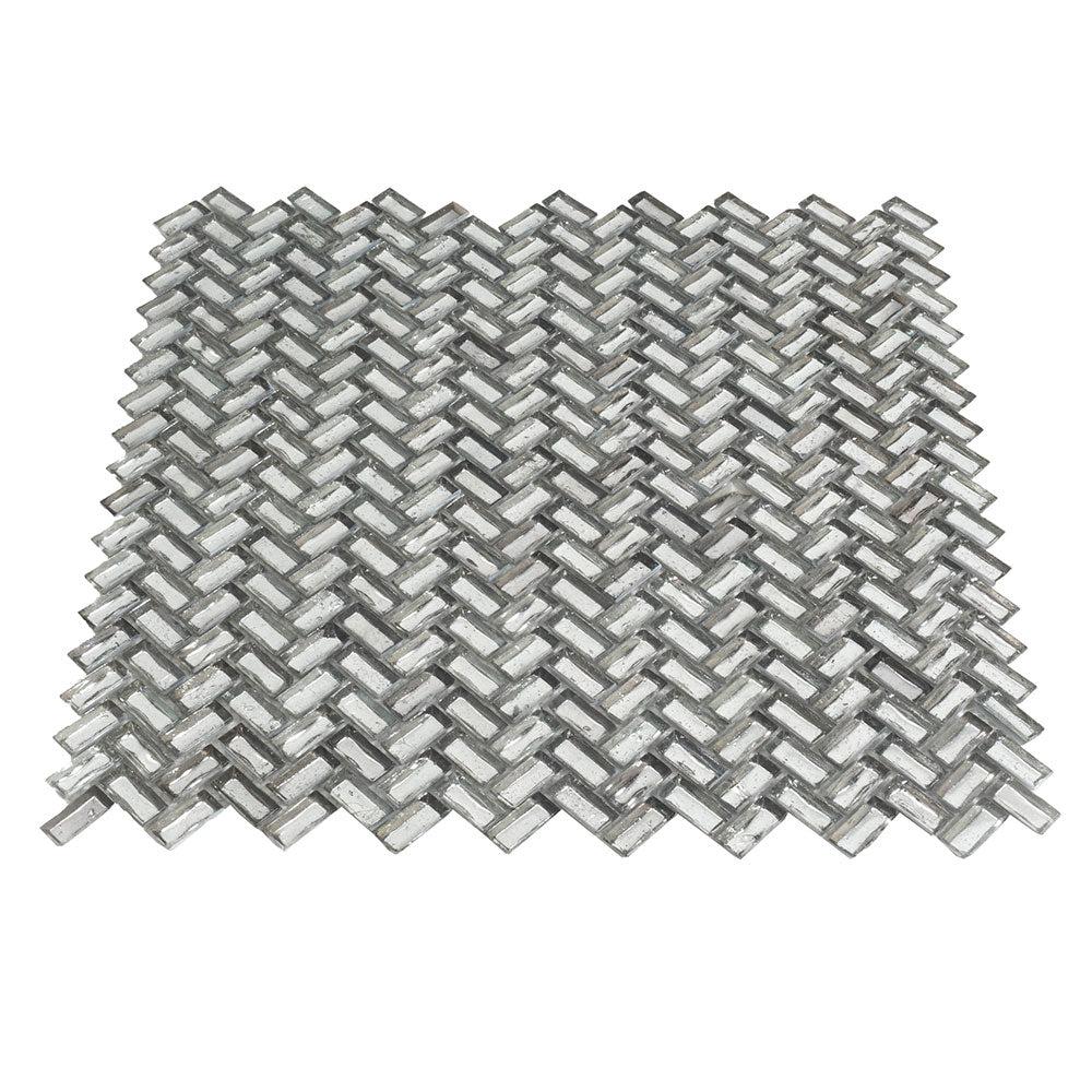 Silver Herringbone Mosaic Tile | Tile Club