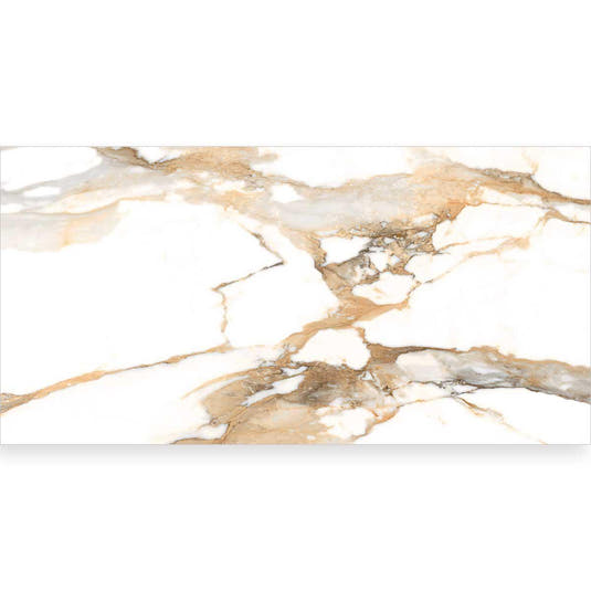 Rectangle Crash Beige 36x72 Polished Calacatta Porcelain Tile 