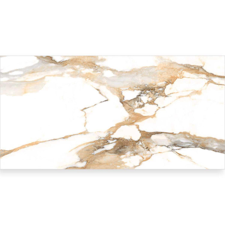Rectangle Crash Beige 36x72 Polished Calacatta Porcelain Tile 