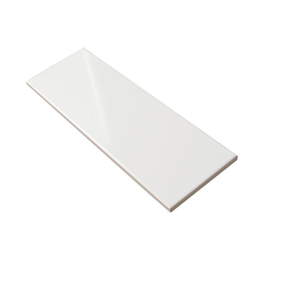 Polished White Ceramic Subway Wall Tile 4x12