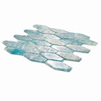 Coastal Dreams Elongated Hex Glass Mosaic Tile | Tile Club