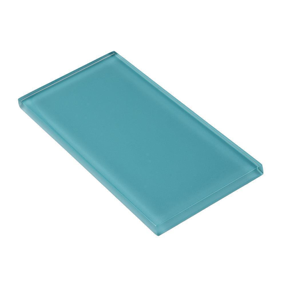 Glacier Aqua 3X6 Polished Glass Subway Tile | Tile Club