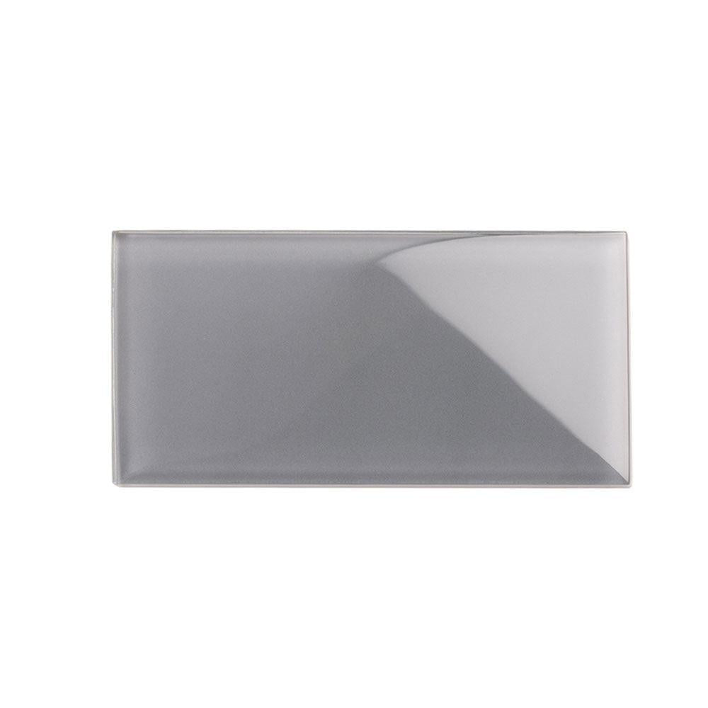 GLACIER DARK GRAY 3" x 6" POLISHED GLASS TILE