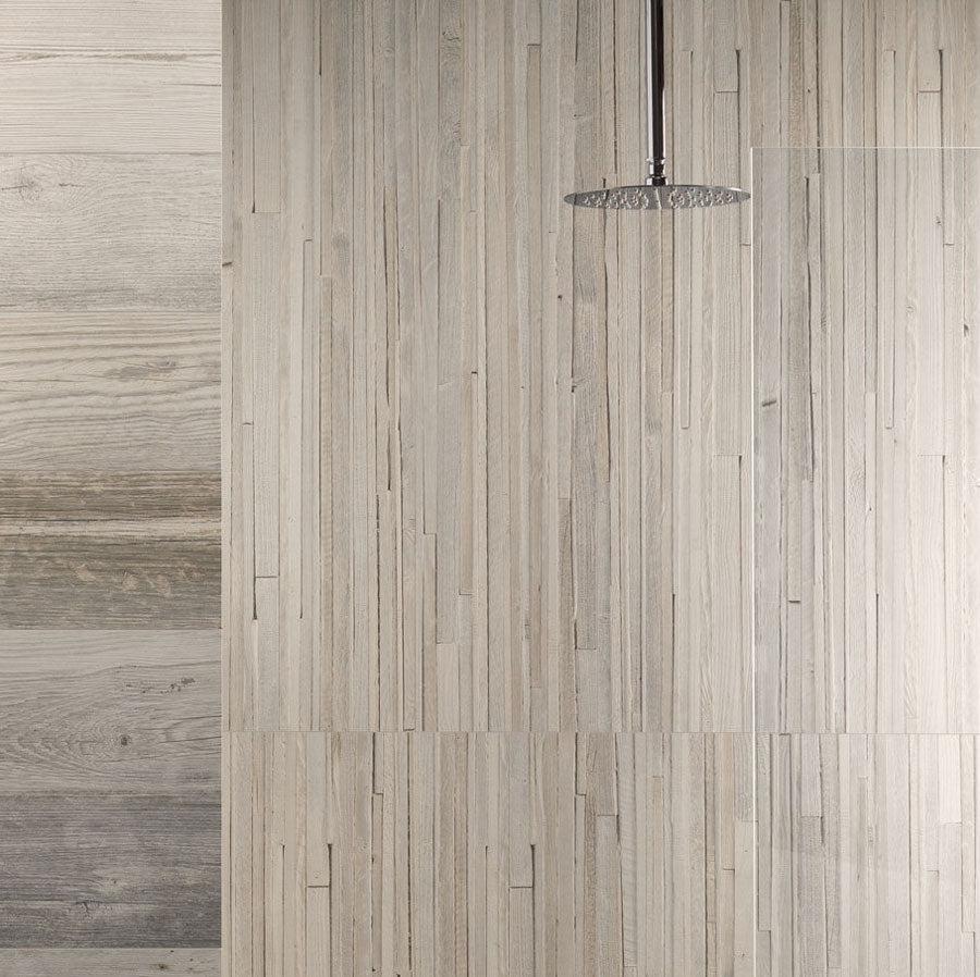 Gems Bianco Shanghai Rustic Wood Grain Porcelain Tile in White Oak Finish