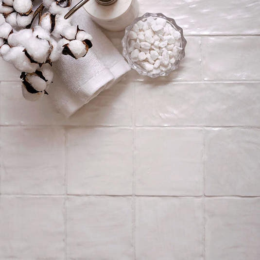 Mallorca White Ceramic Tile 4x4