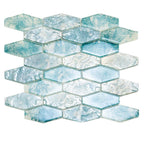 Coastal Dreams Elongated Hex Glass Mosaic Tile | Tile Club